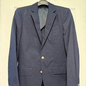 Club Monaco Grant Fit Cotton/Polyester Sport Coat/Blazer, Navy Blue 38R
